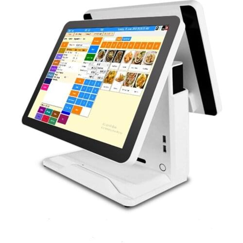High quality point of sale 15 inch dual screen Pos all in one factory touch pos system for restaurant