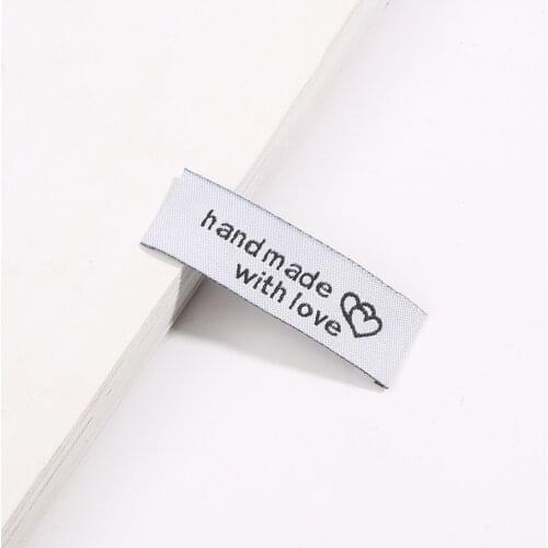 Multi Color 100pcs/lot Handmade Garment Tags Labels Woven Printed 50X15mm DIY Cloth Tags Craft Sewing Accessories