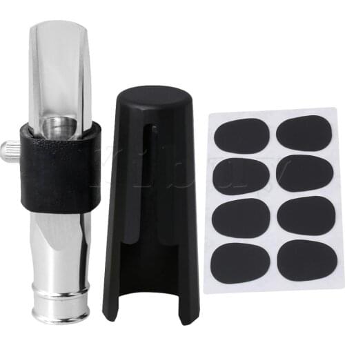 Yibuy 9# Modern Tenor Sax Mouthpiece Ligature Cap with 0.5mm Patches Pads