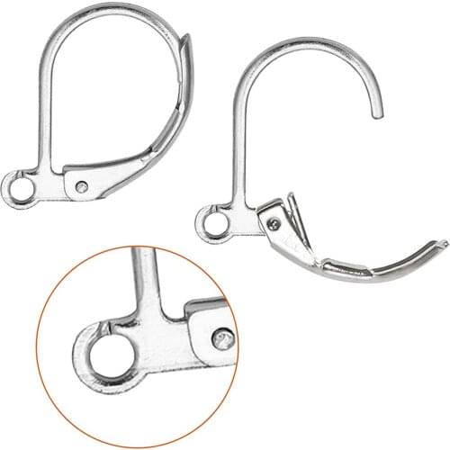 20pcs/lot 15x10mm Gold Silver Color French Lever Earring Hooks Wire Settings Base Hoops Earrings For DIY Findings Jewelry Making