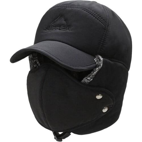 Winter Thermal Bomber Hats Keep Warm Soft For Men Women Fashion Ear Protection Face Windproof Ski Cap Velvet Thicken Trapper Hat