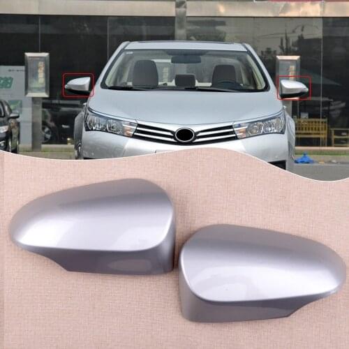 1 Pair Silver Car ABS Plastic Door Mirror Cap Cover fit for Toyota Corolla 2014 2015 2016 2017 2018 2019