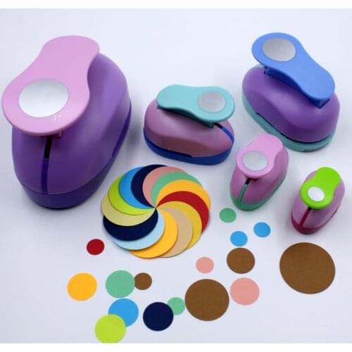 1pcs Round Hole Punch DIY Embossing Device Childrens Educational Embossing Machine Manual Paper Cutter School Supplies