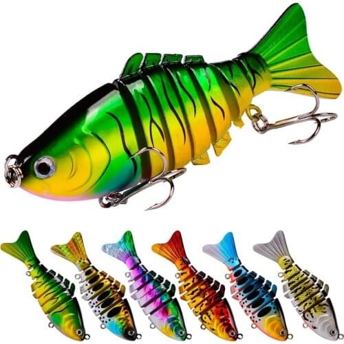 1 Pcs Fishing Lure 9.5cm 15g Multi Jointed Sections Hard Bait Wobblers Minnow Fish Tackle for Bass Carp Fishing Accessories