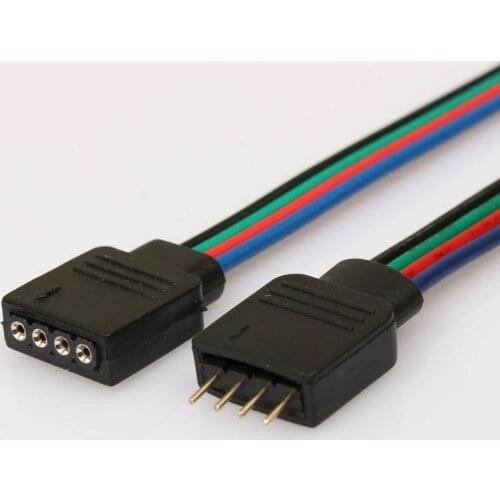 10 pairs 4Pin Male + Female Connector Wire Cable for 3528 5050 RGB Colour SMD LED Strip Light