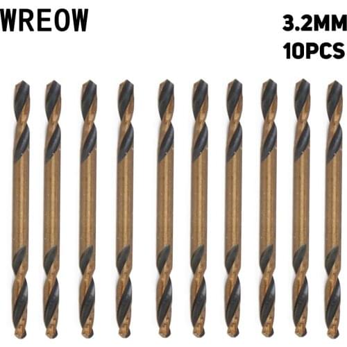 10pc 3.0-5.2mm HSS Drill Bit Metalwork Tool Straight Shank Double End Twist silver 8 Size Dropshipping For Metal Wood Working