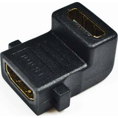 100pcs/lot wholesale HDMI FeMale to HDMI Female Angle of 90 degrees wall plate Adapter connecter