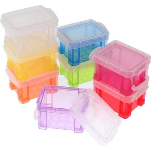 2Pcs/lot Doll House Creative Candy Color Mini Cute Color Children Plastic Toy Storage Box