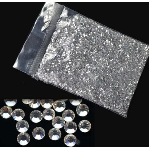 20000Pcs Nail Art Glitter Crystal Rhinestones 2mm Crystal Flat Back Flatback Acrylic Rhinestones Gems Flat Back Rhinestone BULK