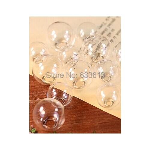30pcss/lot 18x5mm 18diameter 5mm opening transparent glass globe bubble glass bottle glass vial pendant jewelry accessory