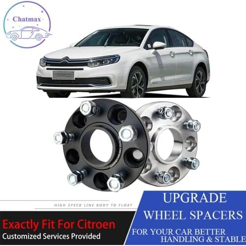 For Citroen C5/C6 2005+ 5X108 65.1CB 25mm Thick Hubcenteric Black/White Colour Wheel Spacer Adapters