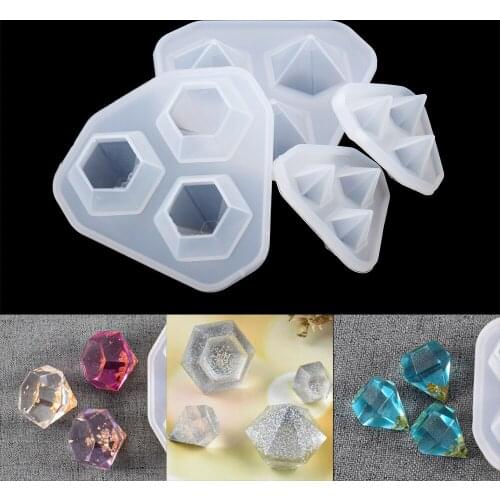 Diamond Pendant Silicone Mold Cutting Shape Type Epoxy Resin Mould for DIY Resin Pendant Crafts Jewelry Making Accessories