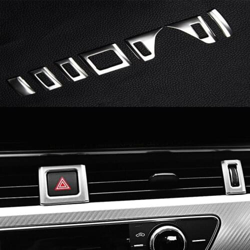 Car accessories For Audi A5 2018 A4 B9 High Quality ABS Chrome Center Air Conditioner Switch Adjust Cover Trim