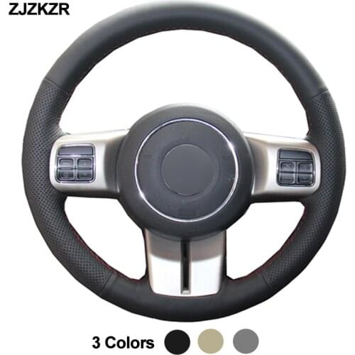 Car Auto Steering-Wheel Cover For Jeep Grand Cherokee 2011-2013 Compass Wrangler Patriot 2011 - 2016 Volant 2012 2013 2014 2015