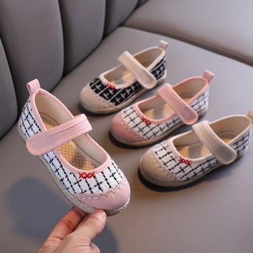 Kids Non-slip Soles Ethnic Style New Girls Canvas Shoes Fashion Single Shoes Hanfu Shoes Childrens Shoes Girls Princess Flats