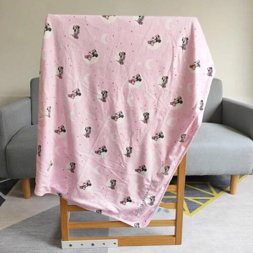 Light Pink Little Minnie Mouse Baby Summer Blanket Disney 80x100CM Throw Soft Velvet Cool Silky Children Girls Crib Bed Cover