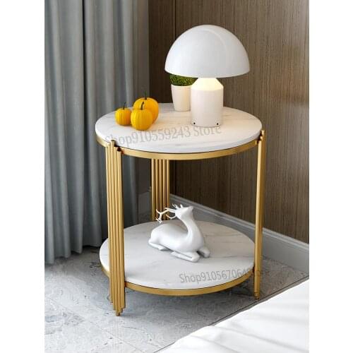 Italian Side Table Light Luxury Creative Corner Table Bedside Table Simple Modern Small Round Table Living Room Small Coffee Tab