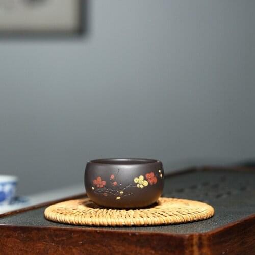 Kingbox bowl with violet arenaceous sample tea cup hand-painted coagulation sweet plum flower small cup masters cup