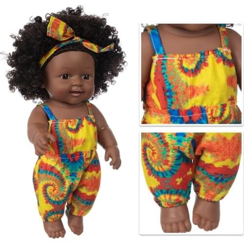 30cm Jumpsuit New baby dolls silicone African viny 12inch Reborn baby poupee boneca baby soft toy gift todder