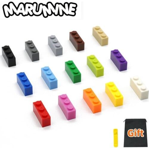 Marumine 50PCS/Lot 1x3 Dots Cube Bricks 3622 MOC City Base Classic Building Blocks For Children Compatible Whit Other Brand