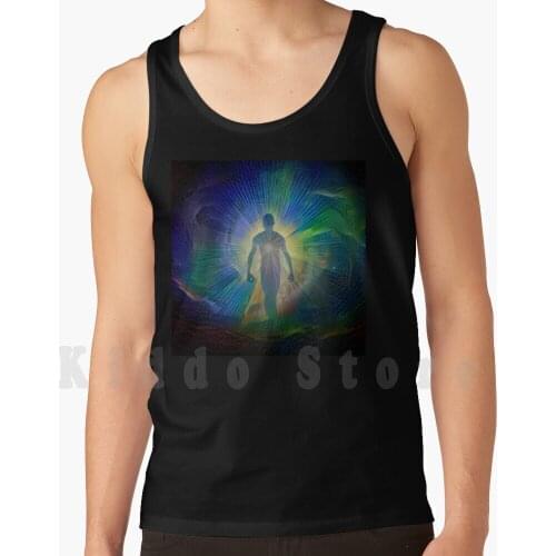 Aura Or Soul tank tops vest 100% Cotton Abstract Background Birth Bright Colorful Concept Cosmic Cosmos Cyberspace Death