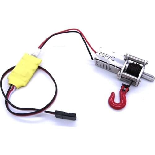 Metal Automatic Simulated Winch with 3Ch 3 Ways Receiver Cable for Wpl B14 B24 B16 B36 C14 C24 C34 Mn D90 Mn99S Rc Car