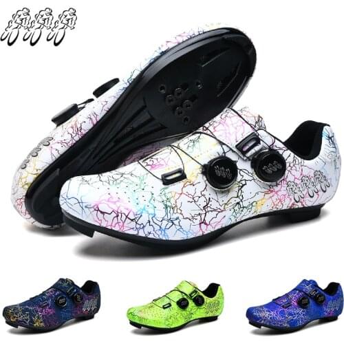 2021 Professional Road Cycling Shoes Men, SPD Flat Self-Locking Bicycles, MTB Competition Outdoor Sports Mountain Bike Shoes