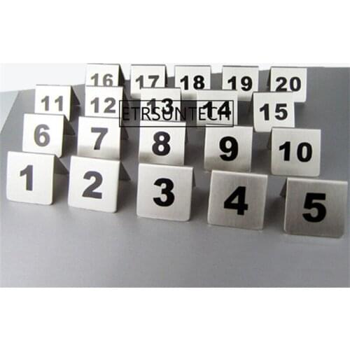 Stainless Steel Table Number Cards Wedding Restaurant Cafe Bar Table Numbers Stick Set For Wedding Birthday Party Supplies 1-100