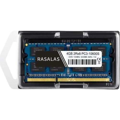 Rasalas 4GB 2Rx8 PC-10600S Oперативная Nамя DDR3 1333Mhz SO-DIMM 1,5V Notebook RAM Laptop Fully Compatible Memory NO-ECC Blue
