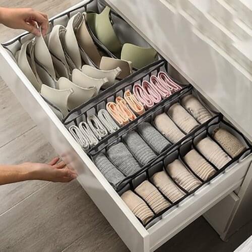 Bedroom Closet Organizer For Socks Underwear Organizador Storage Box Bra Foldable Drawer Organizer Divider Rangement Boxes