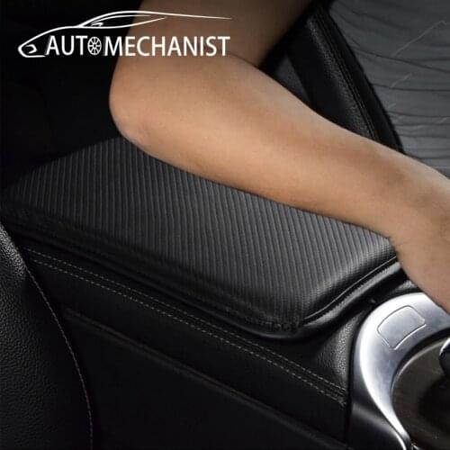 Carbon Fiber Leather Armrest Pad Mat for Car Style Interior Armrests Box Universal Arm Rest Cover Cushion For Car Elbow Support