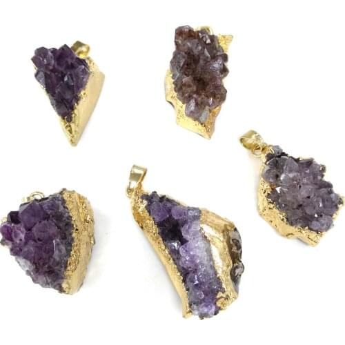 Natural Stone Agates Pendants Necklace Pendant for Jewelry Making DIY Necklace Accessories Reiki Healing Jewellery Gift