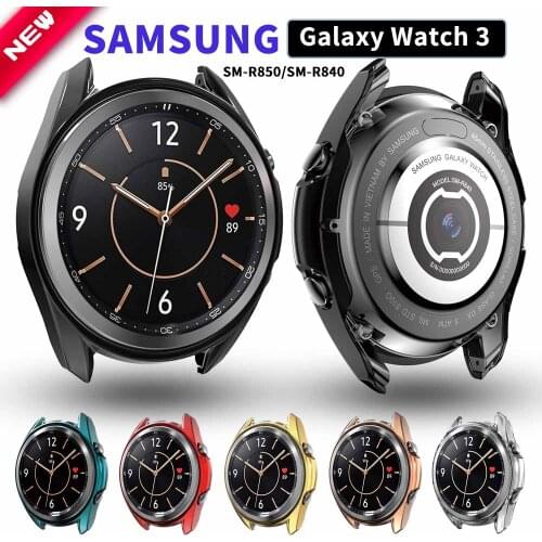 Plated PC Protective Cover Case For Samsung Galaxy Watch 3 41mm SM-R850 & 45mm SM-R840 Bumper Shell Protector Frame