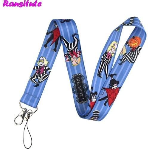Ransitute Horror Movie Lanyard Key ID Card Phone Strap USB Badge Holder DIY Neckband Decoration Lanyard R743