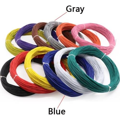 Blue UL1007 PVC Electronic Wire 30 28 26 24 22 20 18 16AWG Flexible Stranded Cable Wires Tinned Copper 300V