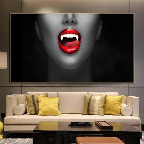 Modern Nordic Poster Simple Sexy Red Lips Prints HD Image Canvas Painting Wall Art Pictures for Living Room Home Decoration