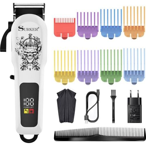 SURKER Hair Clippers for Man Electric Bread Trimmer Professional Cordless Clipper LED Dispaly Hair Cutting Kit for Grooming
