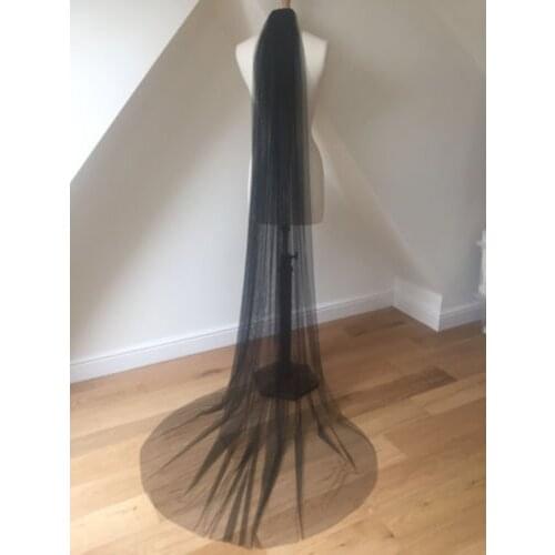 Wedding Veil Chapel Length Bridal Veil Cut Edge 1 Layer Bride Veil In Black White,Ivory, Champagne