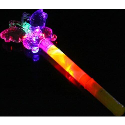 New LED Flashing Stick Children Girls Fairy Magic Wand Sticks Light up Butterfly Princess Party Prop Accessories
