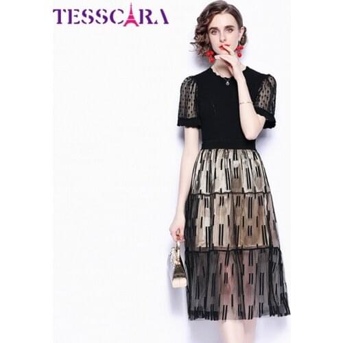 Летние трикотажные платья TESSCARA China At AliExpress