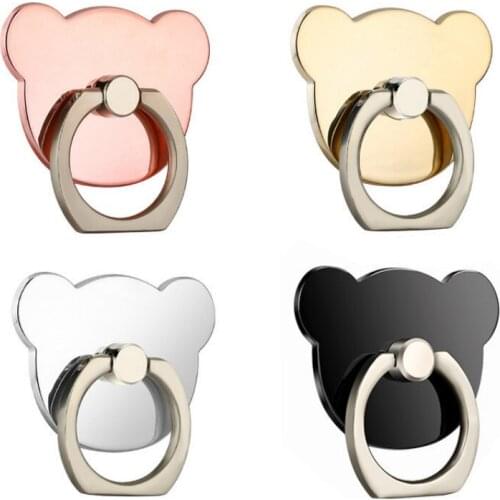 Universal cute mobile phone holder Stand rings for iPhone for Samsung Desk Stand Bear Shape Mobile Phone Ring holder