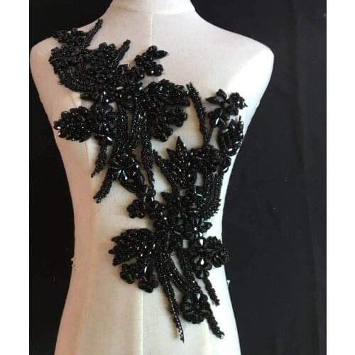 Stock 1piece/bag black collr chest decoration hot diamond beads fashion accessories for the wedding dress festival dress
