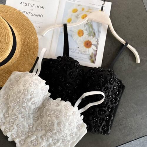 Plus Size Womens Clothing Sexy Floral Beading Female Crop Top Women Harajuku Backless Solid Cami Tops