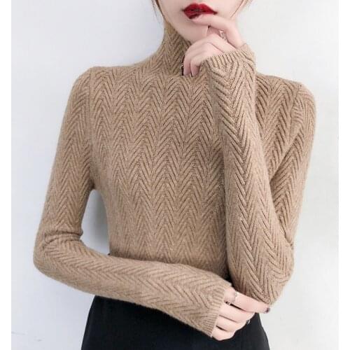 Underwear Woman Autumn and Winter 2021 New sweater Slim Bottom Shirt Long Sleeve Tight Knitted Shirt Thickening