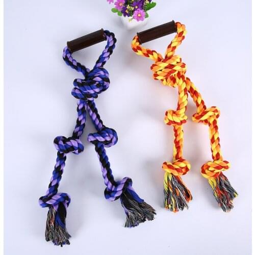 1PC Pet Interaction Rope Knot Toy Bite-resistant Molar Dog Bite Stick Big Dog Cotton Rope Toy