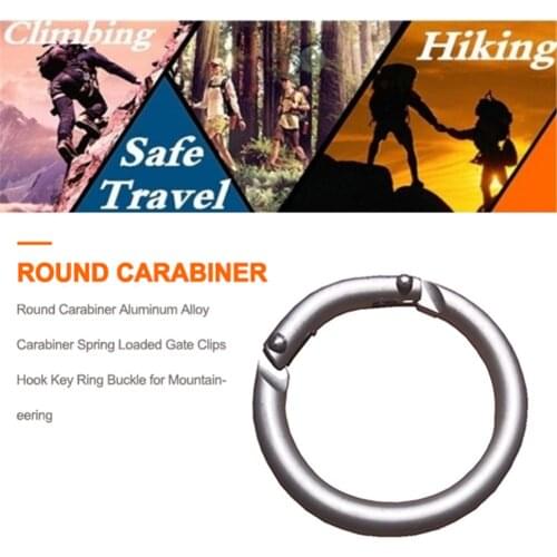 10-20pcs Aluminum Alloy Plated Gate Spring O-Ring Buckles Clips Carabiner Purses Handbags Round Push Trigger Snap Hook Carabiner
