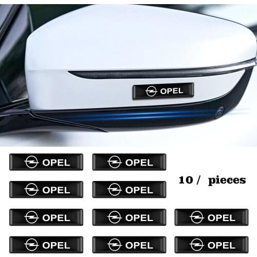 10Pcs 3D Car Styling Decorative Epoxy Resin Long Emblem Badge Sticker Decals for Opel Astra H G Insignia Mokka Auto Accessories