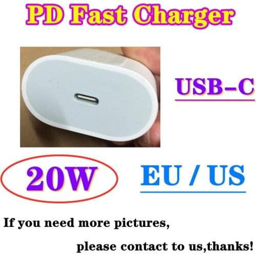 10pcs/lot 20W PD USB Type C Fast Charging For 12 mini 11 Pro Max EU US USB-C Quick Charger Power Adapter Universal Wall Charger