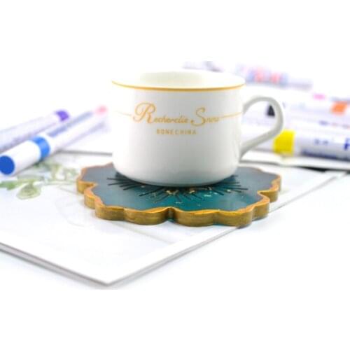 12 Colors Epoxy Resin Drawing Pen Gold Leafing Marker Metallic Permanent Markers A0KD