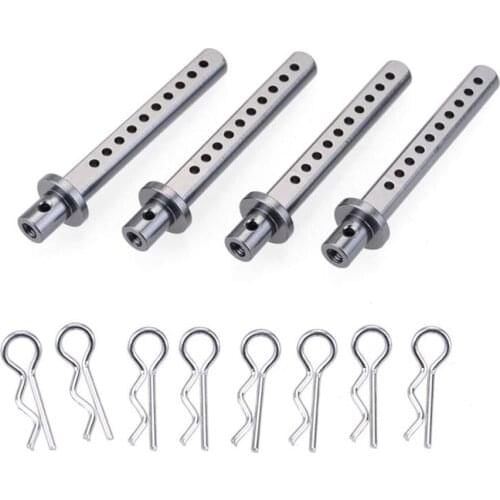 4PCS Metal Car Body Shell Cover Pillar Metal with R pins for 1/10 Axial Scx10-ll 90046 RC Cars Spare Parts